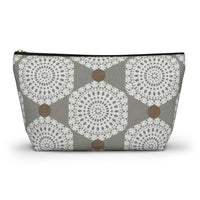 Lace Hexagon Accessory Pouch w T-bottom in Gray